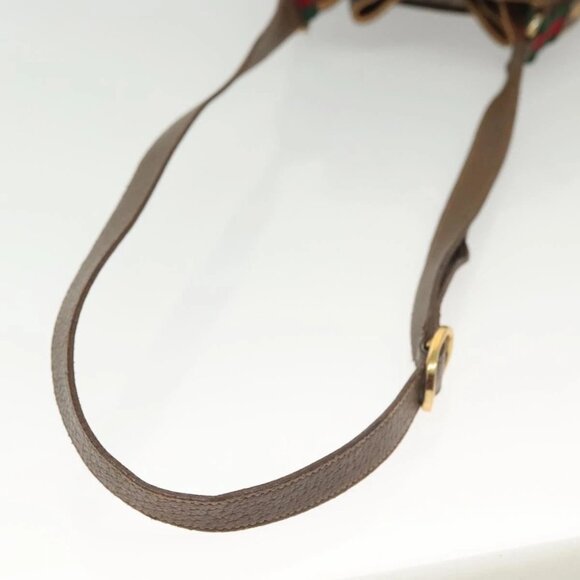 GUCCI GG Supreme Web Sherry Line Bag PVC Beige Gold 72 02 034 Auth 140637 - Picture 9 of 16